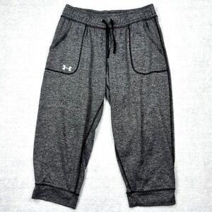 Under Armour Pants Womens Small Gray HeatGear Capri Crop Joggers 1271687 UA